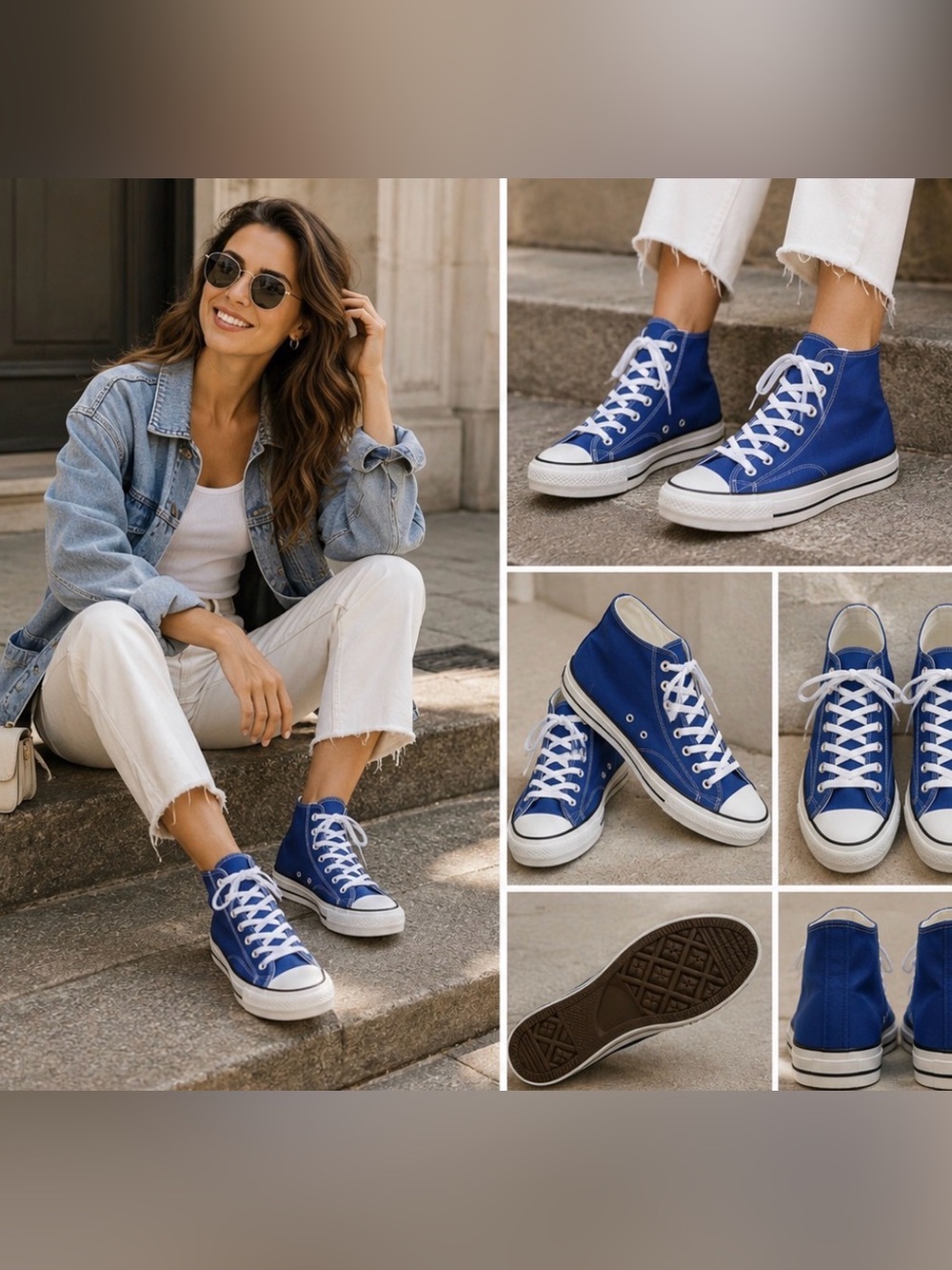 Women’s Royal Blue High-Top Canvas Sneakers